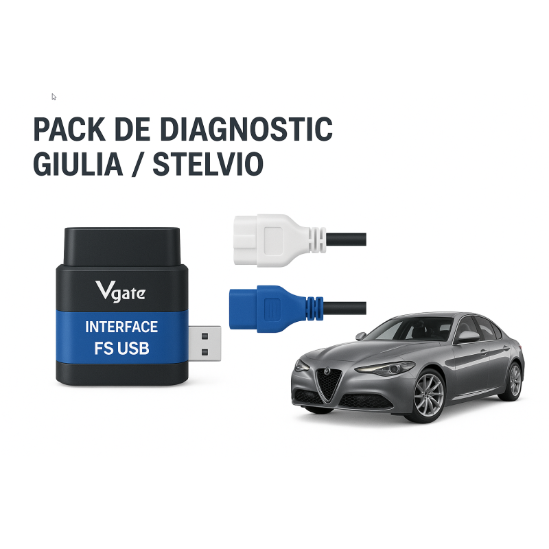 Pack spécial 500 X / Giulia/ Stelvio : Matériel + Logiciel Multiecuscan en français (Version USB)