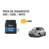 Pack spécial Fiat 500,500L Alfa Roméo Mito Giuletta : Matériel + Logiciel Multiecuscan en français (Version USB)