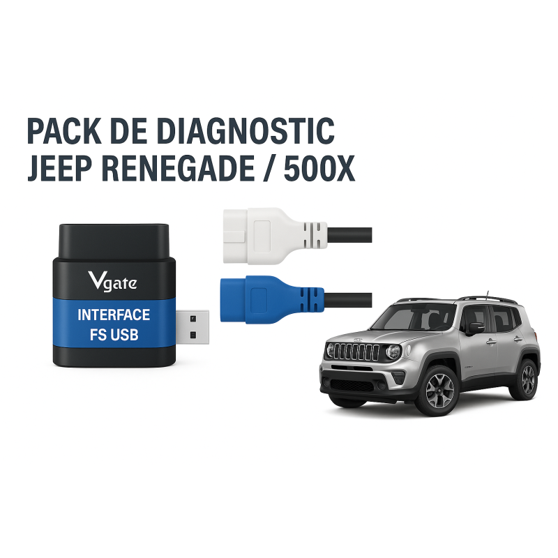 Pack spécial Jeep Renegade + 500X : Matériel + Logiciel Multiecuscan en français (Version USB)